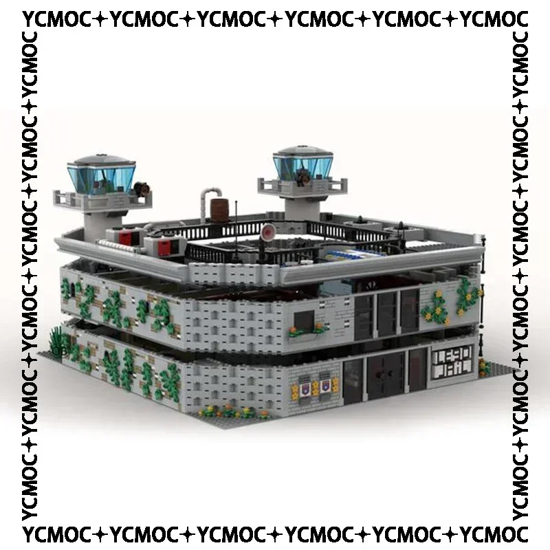 บล็อกตัวต่อโมคสตรีทวิวโมเดลความปลอดภัยสูงสุดเรือนจำอิฐเทคนิค DIY ประกอบของเล่นที่มีชื่อเสียงสำหรับเด็กของขวัญวันหยุด