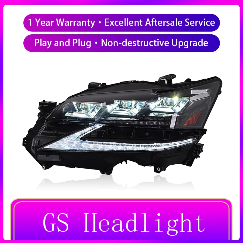 

Headlights for Cars Lexus GS300 GS350 GS450h GS460 2016-2019 Front Lamp Projector 3 Lens DRL LED Turn Signal Car Accessories