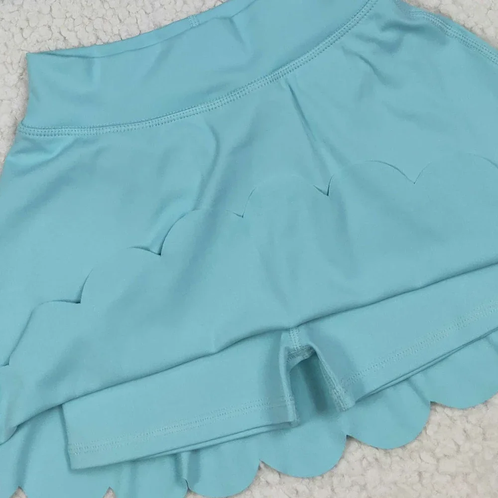 طفلة بوتيك اليوغا الملابس الخضراء النشطة طفل الأشرطة قميص تنورة السراويل ملابس أطفال Skort مجموعة الملابس الرياضية بالجملة