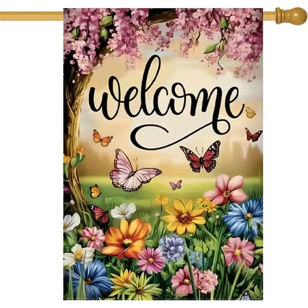 

Double-Sided Burlap Spring/Summer Garden Flag, 28x40, Outdoor Yard Decoration