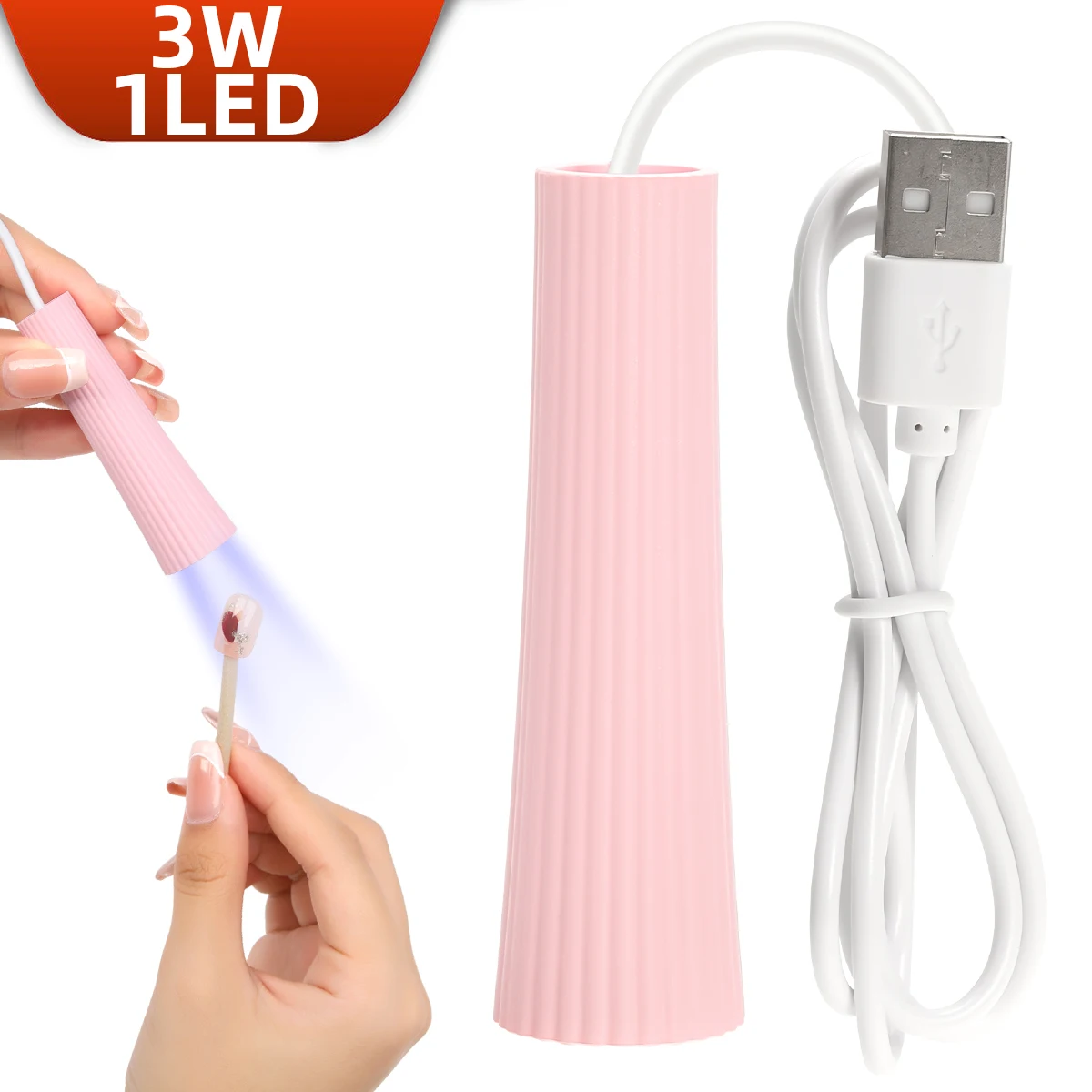 Mini Portable Nail Dryer For Quick-drying Varnish Gel Polishing Handheld Nail Lamp With USB Cable Flashlight Pen For Salon Use