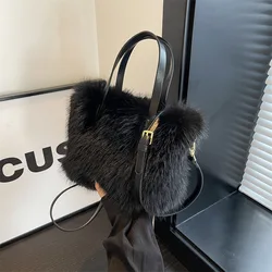 This Year’s Popular New Plush Handbag 2025 Winter New Versatile Korean Style Shoulder Crossbody Bag Tote Bag