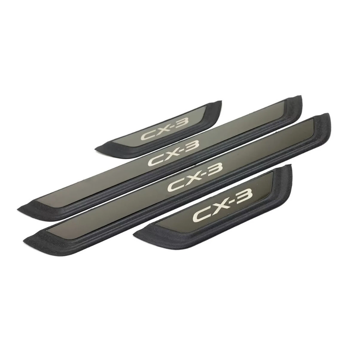 Lot de 4 pièces en ABS et acier inoxydable, plaque de protection de seuil de porte de voiture, accessoires de décoration pour Mazda CX-3 CX3 CX 3 2017-2022