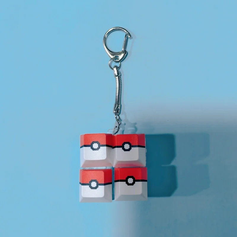 Niedlicher Anime-Pokéball-Leucht-Fidget-Schlüsselanhänger, Mini-Mechanischer-Schalter-Klicker, Stressabbau-Spielzeug-Schlüsselring für Sammler – Detail 4