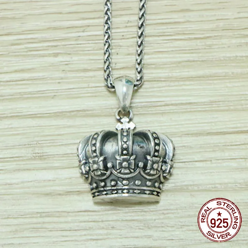 S925 Sterling Silver Pendant Personalized Fashion Crown  Design sensation internet celebrity pendant