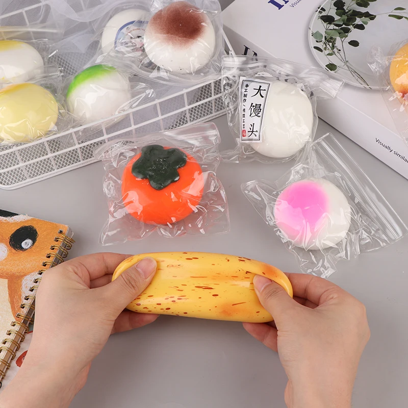 2 個ポテト絞り可能なピンチ遅いリバウンド大人のストレスリリーフピンチ手作りソフトパン絞り可能なデスクトップ装飾品ギフト