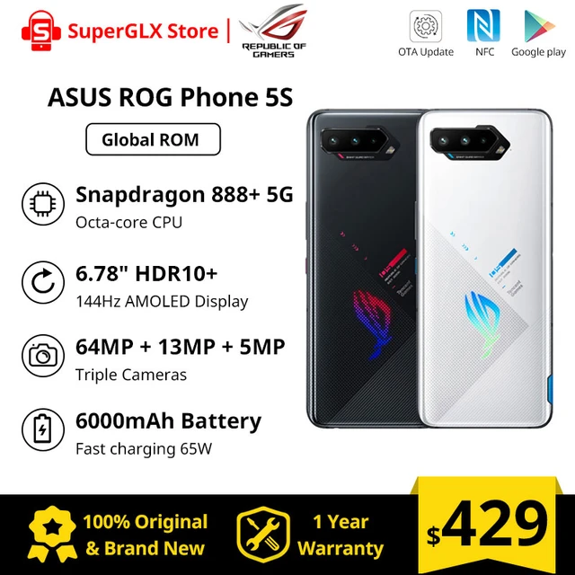 Global Rom Asus ROG Phone 5s ROG 5S 5G Gaming Phone 144Hz Display  Snapdragon 888 Plus 6000mAh Fast charging 65W Smartphone