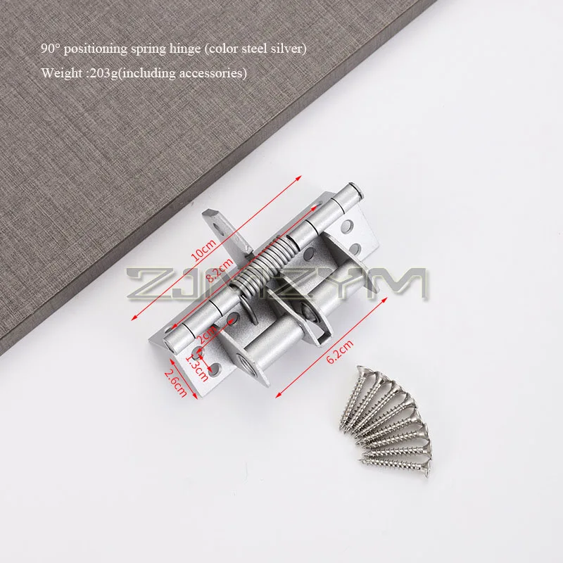 10PCS  4Inch Self-Close Door Spring Hinge Door Closer Invisible Hinge 90°Right Angle Positioner Door Hinge For Office Hotel Door
