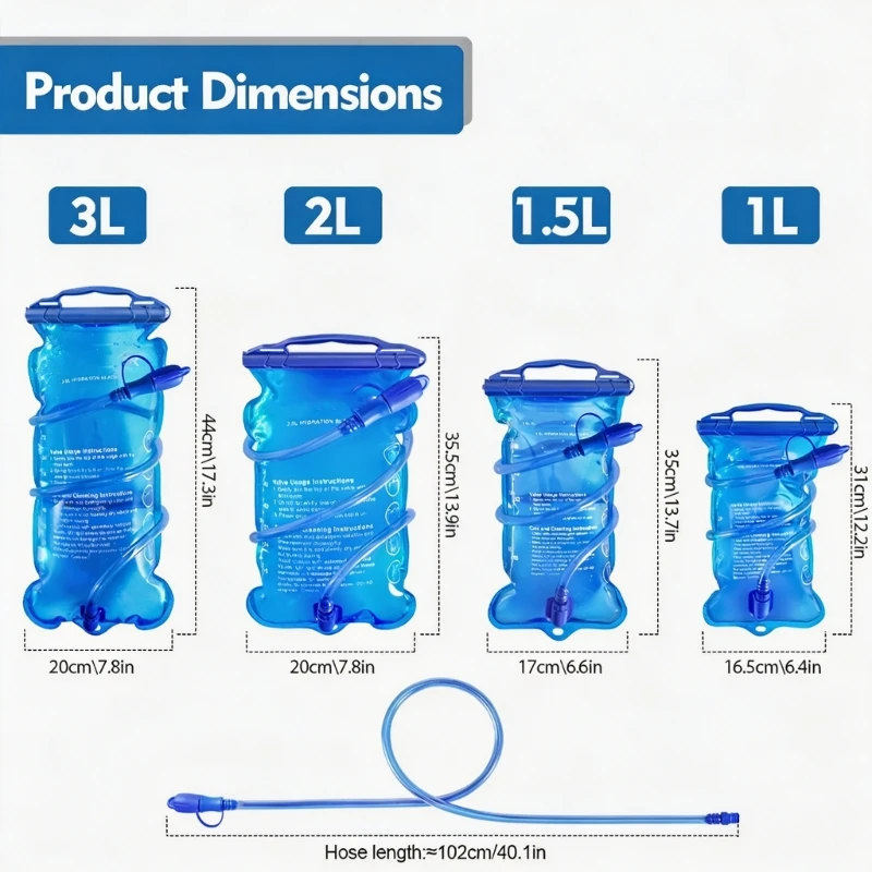 Light Weight Portable Sports Water Bladder Outdoor Drinking Camping Water Bag for Outdoor Hiking Running Enduring 24BD