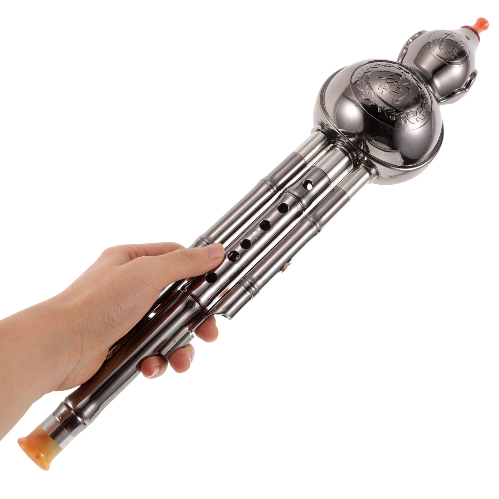 

Hulusi Flute C Key Silverplated Design For Beginners Clear Tone Portable Traditional Chinese Wind Instrument Student