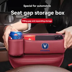 Multifunction Leather Car Seat Organizer Box Gap Filler With Cup Holder For Changan CS85 Oshan X7 CS35 PLUS UNI K T CS55 CS15