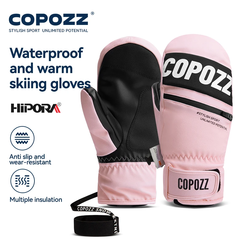 COPOZZ 3M Thinsulate Thick Adult Teenage Professional Snowboard Ski Gloves Windproof Winter Warm Thermal Snow Mittens Snowmobile