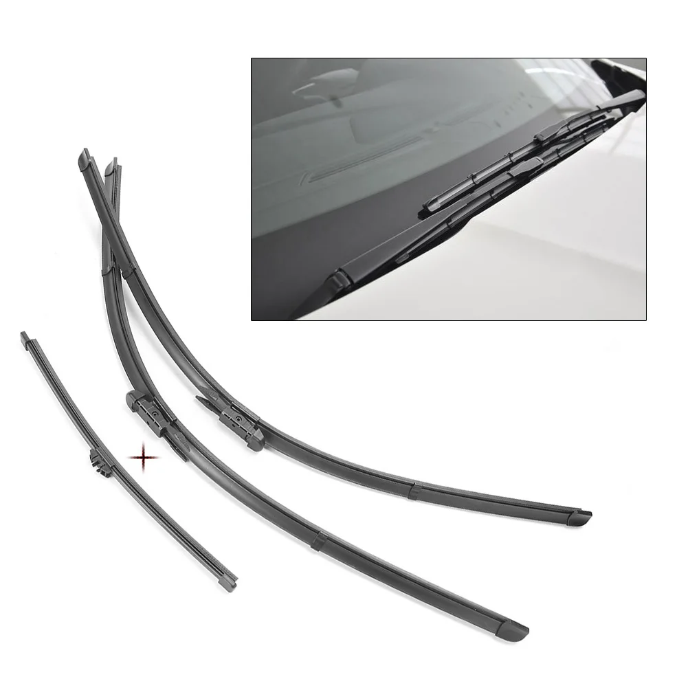 3Pcs/Set Car Front Rear Windscreen Wiper Blade Rubber For Ford Escape Kuga Second Generation 2012 2013 2014 2015 2016 2017