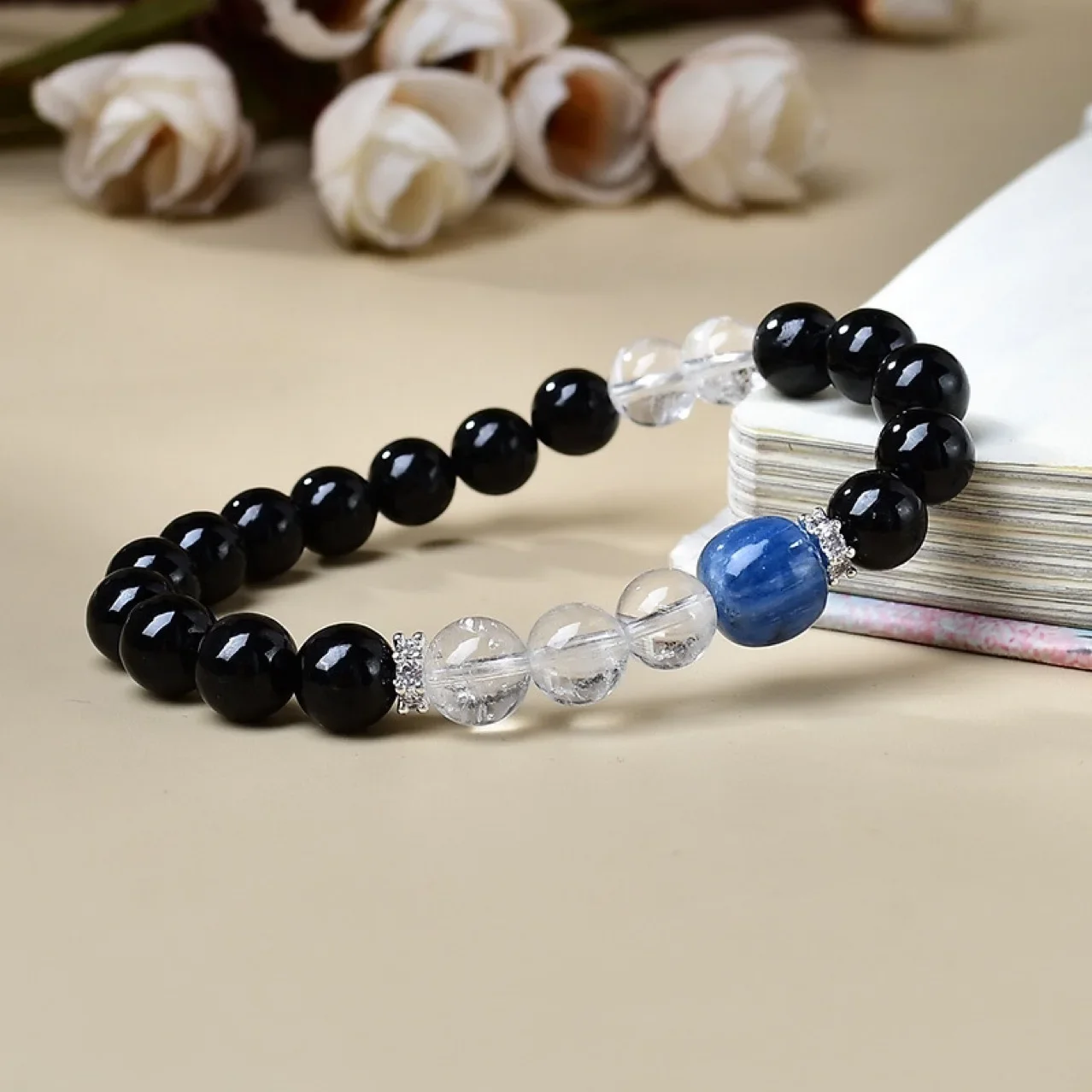 

Golden Stone Blue Needle Stone Kyanite Bracelet Women's Fashion Bracelet Niche Design