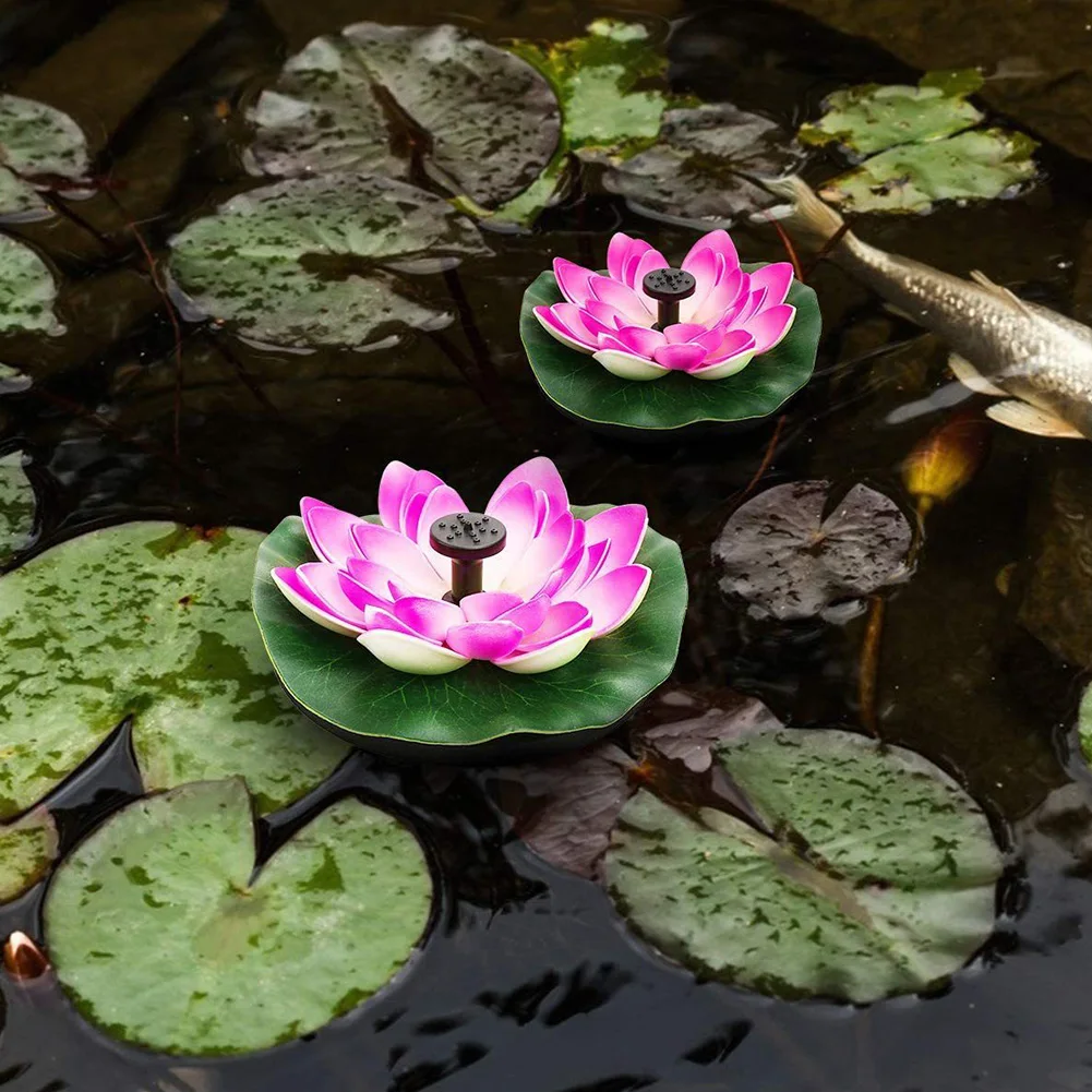 

Lotus Shape Pond Decoration Life Up To 20000 Hours Solar Powered Bird Bath Fountains 2.5W Water Lily Ornaments for Decore Garden