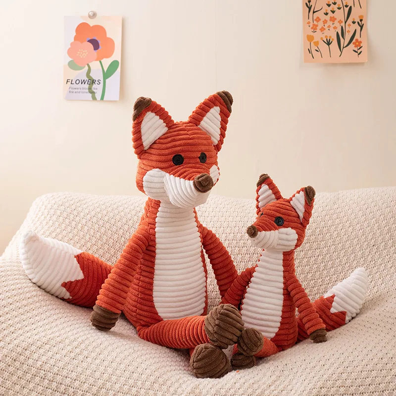 Cuddly Fox Plush Toy para meninas Boneca de pelúcia recheada Super macia, pernas longas, presente de aniversário, presente