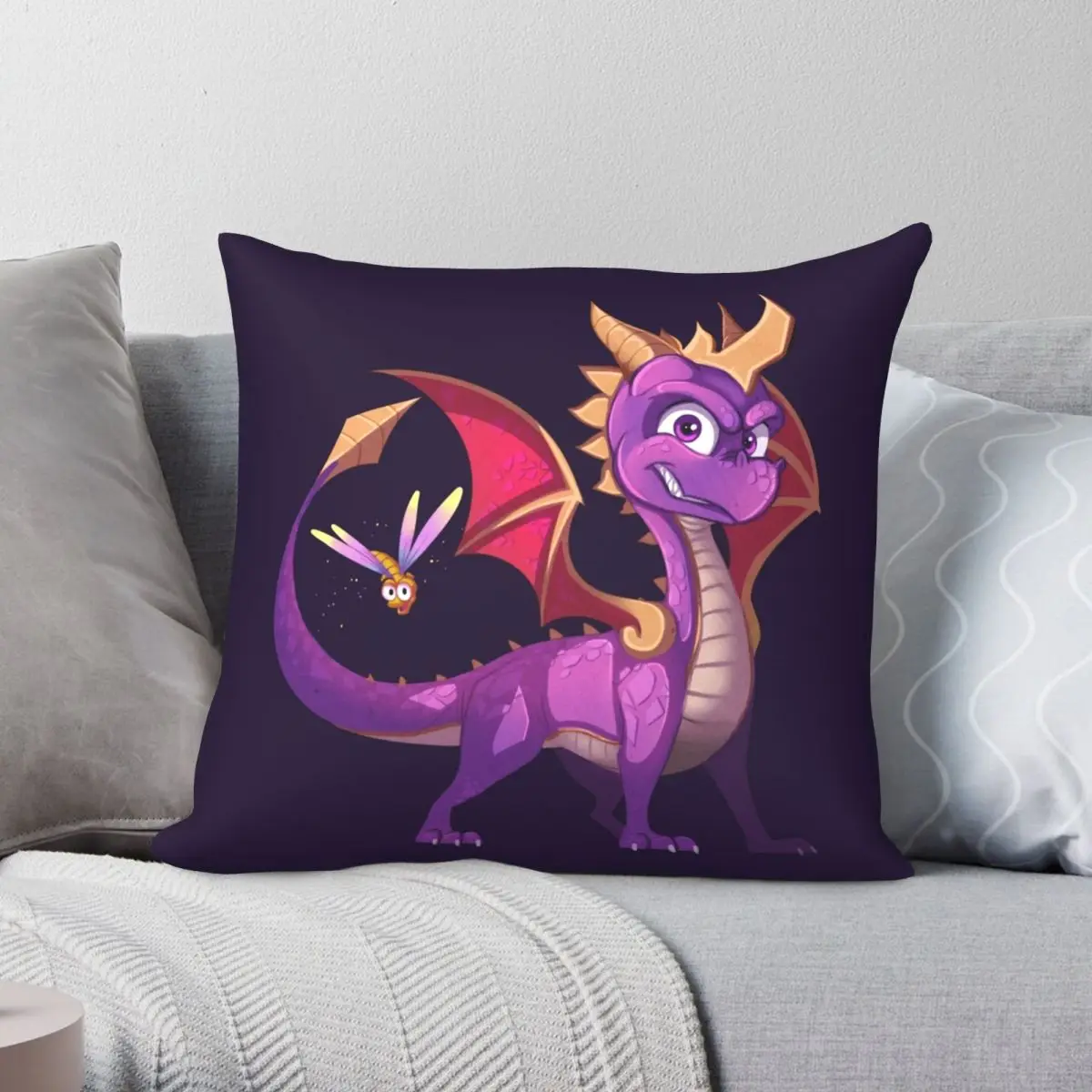 Spyro Dynamic Duo Pillowcase Polyester Linen Velvet Printed Zip Decor Throw Pillow Case Home Cushion Cover 18