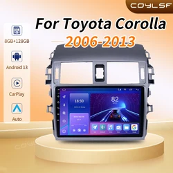 Draadloze-reproductor Multimedia con Android 13 y Gps para Toyota, autorradio 2DIN con Carplay, Dsp, 4, para Toyota Corolla E140/150, 2006, 2007-2013