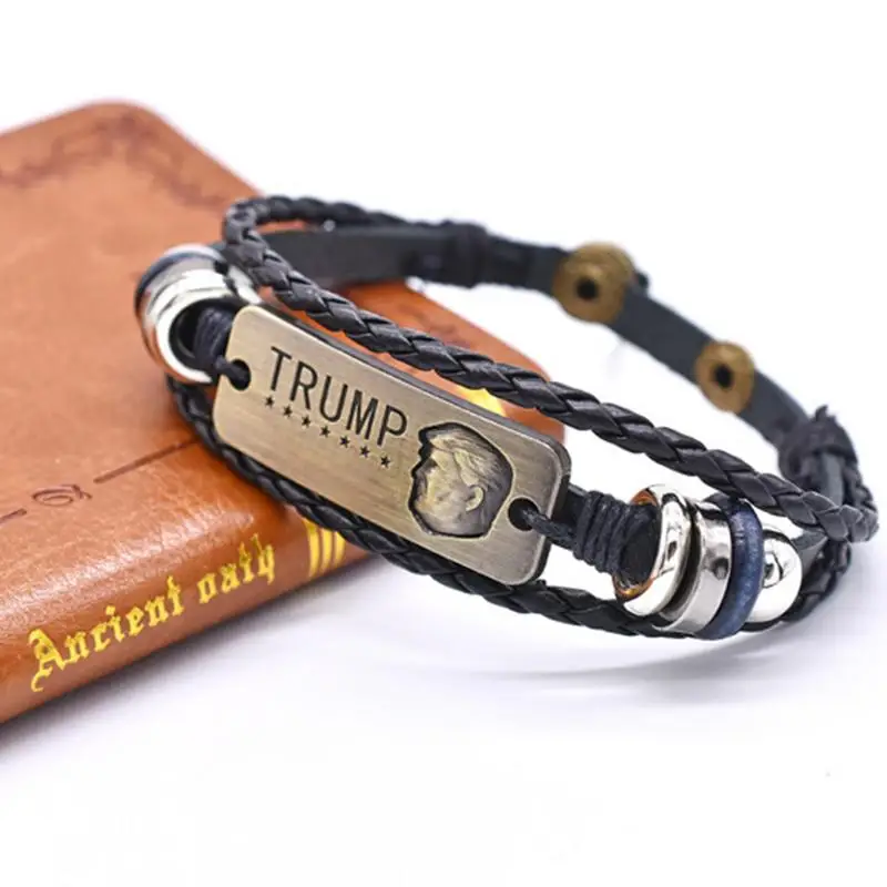 

President Support Braided Leather Bracelet US Presidential Election Bracelet Take Us Back President Election Souvenir Leather