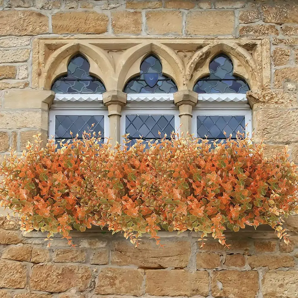 Add a Touch of Autumn to Your For Home with 6pcs Decorative Artificial Plants Set Lifelike Shrubs Suitable Anywhere