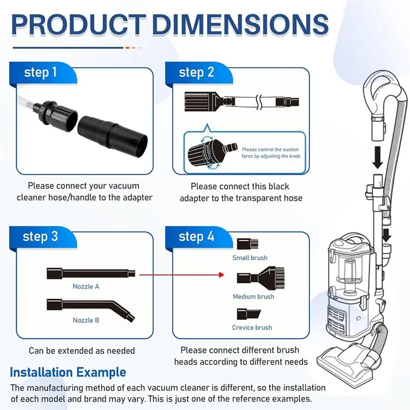 A76G-Kit de cepillo de herramienta de limpieza de grietas de teclado, kit de herramientas de fijación de aspiradora Universal, para tienda Vac