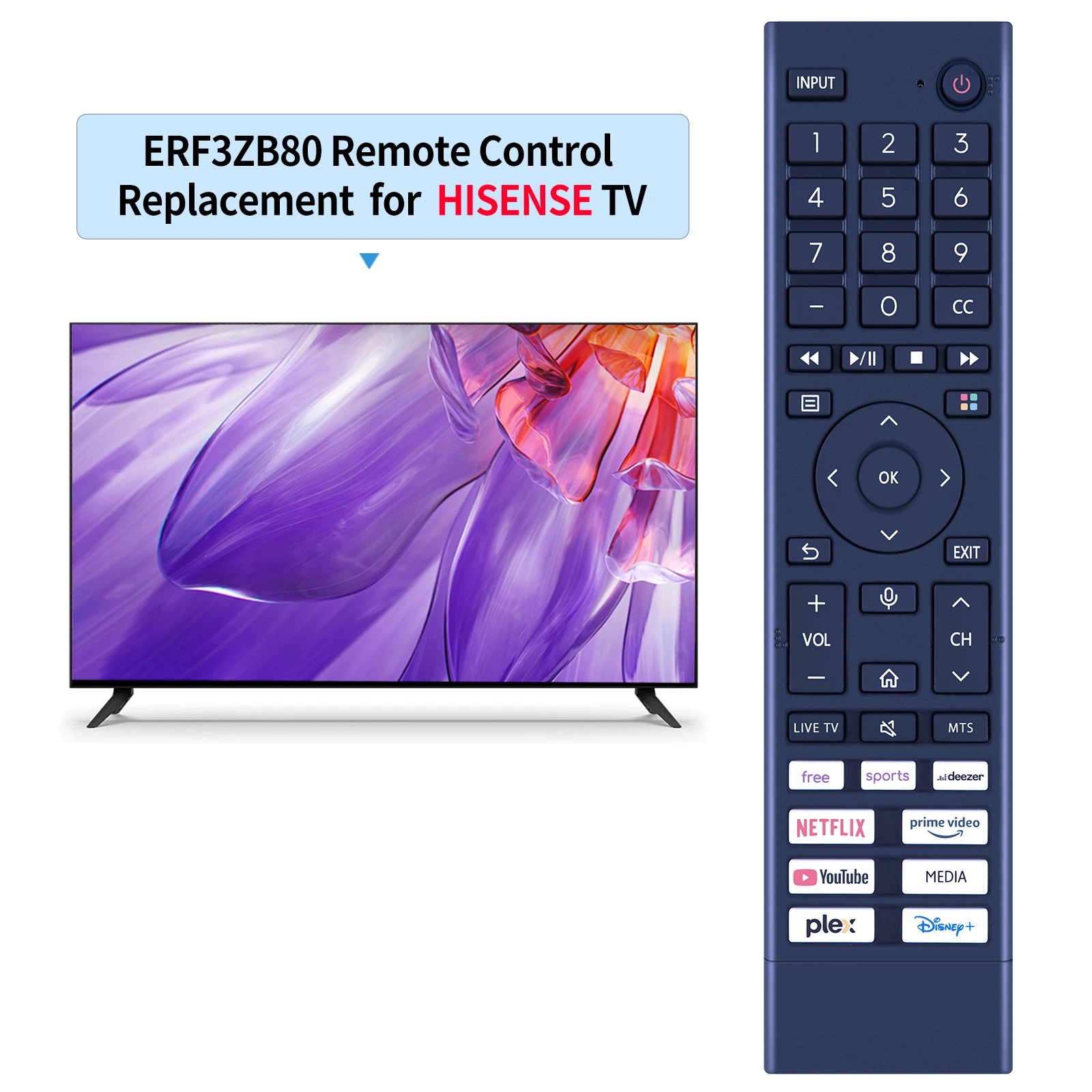 New Voice Remote Control ERF3ZB80 for Hisense Smart TV