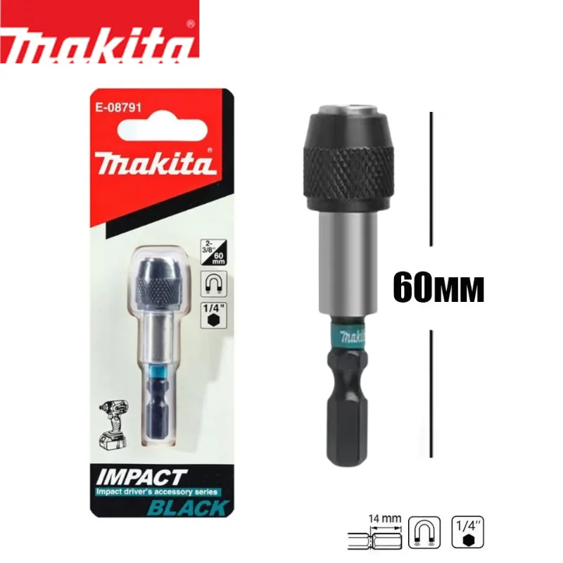

Makita E-08791 Impact Black Series Magnetic Sleeve Bit Set Socket 60MM 1/4" Hexagonal Handle Sleeve Quick Change Bit Holder