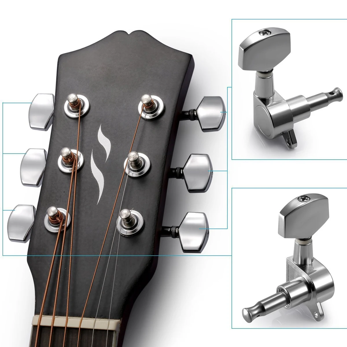 

Guitar String Twist Button Tuning Pegs Fully Enclosed Kit Tools Setter Accessory