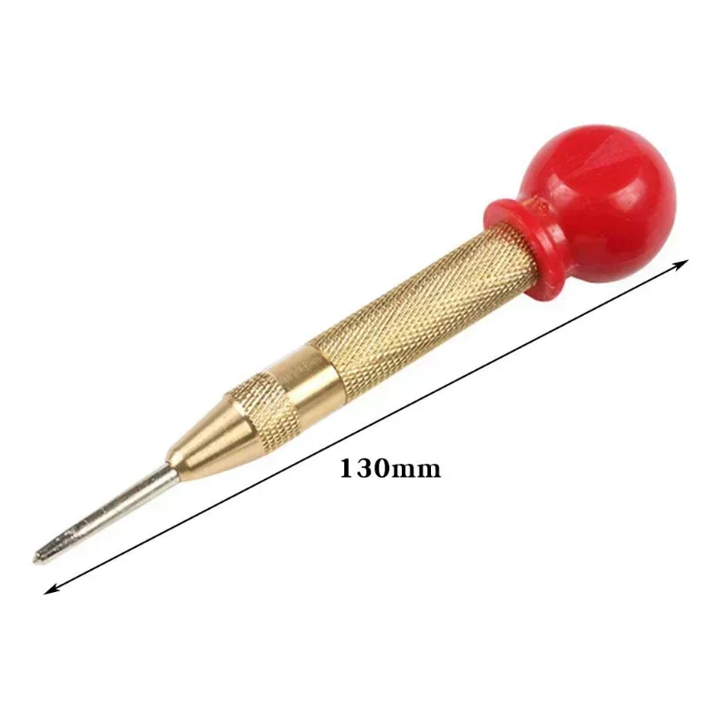 Automatic Center Pin Punch Spring Loaded Marking Starting Hole Wood Press Dent Marker Hand Tool Drill Bit for Woodworking Use