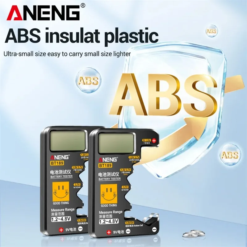 ANENG BT189 Button Cell Battery Tester 9V N D C AA AAA Universal Household LCD Display Battery Tester Power Bank Detectors Tools