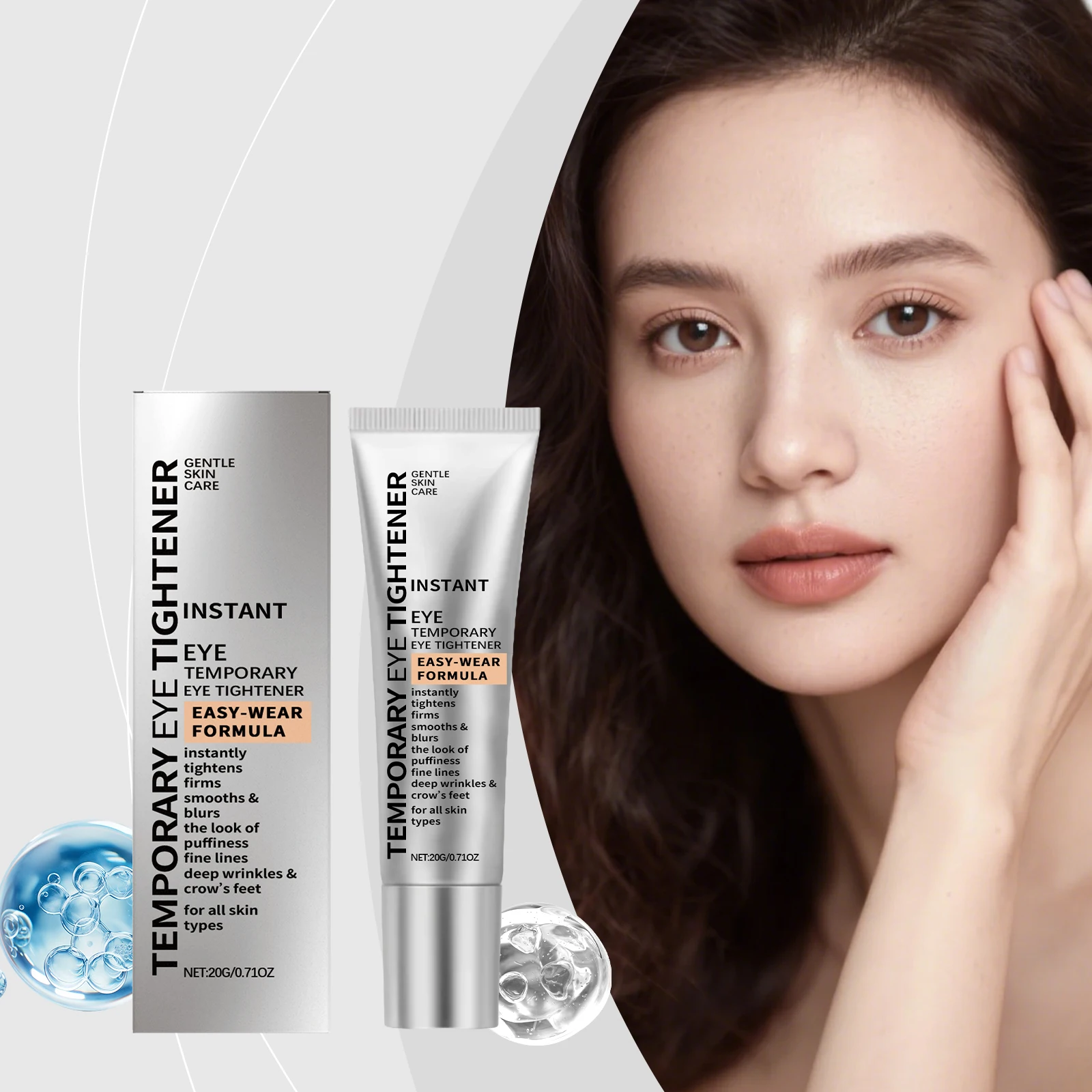 

Instant Firm Eye Tightening Cream Temporary Under Eye Puffiness Dark Circles Removal Rapid Eye Bags Fine Lines Tightener Reducer
