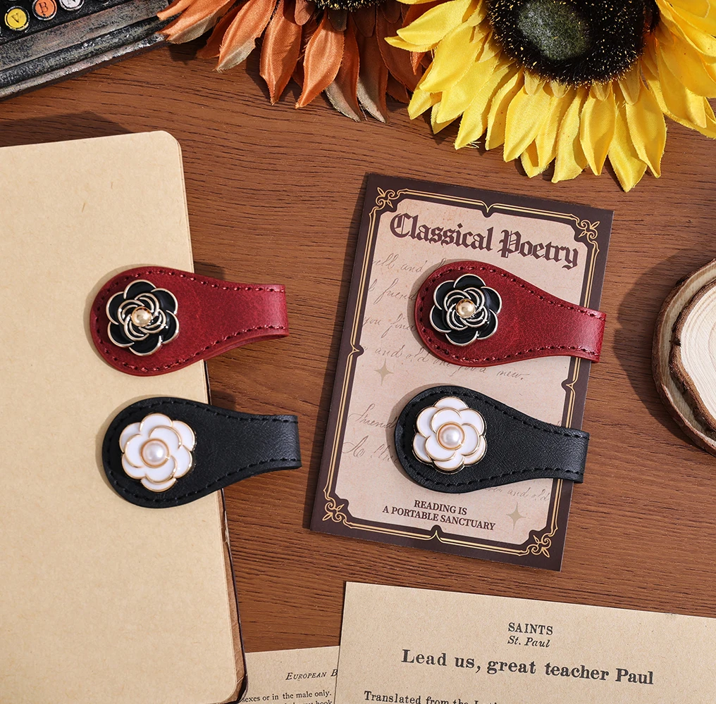 2 Buah Klip Halaman PU Kulit P - Bookmark Magnetic Clip ulasan dan harga