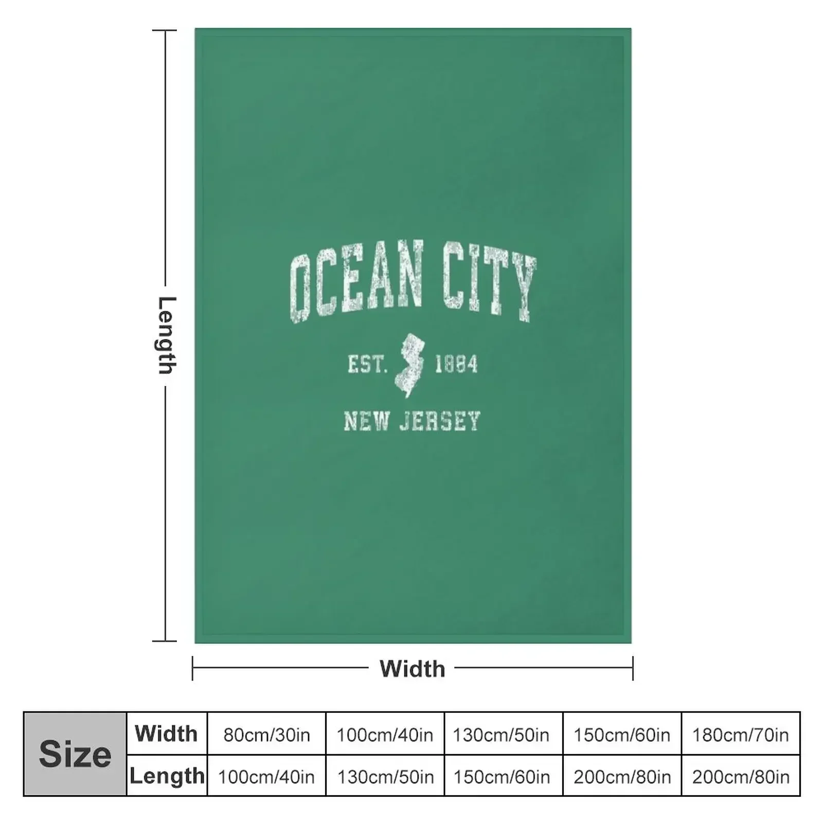 Ocean City New Jersey NJ Vintage Athletic Sports Design Throw Blanket Polar for babies Blankets