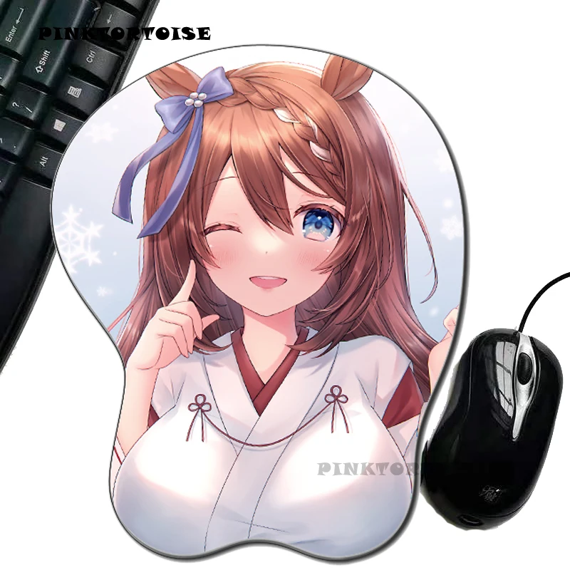 

PINKTORTOISE anime Frenda Seivelun Soft Silicon Holo 3D chest Mouse Pad Ergonomic Mouse Pad Gaming MousePad mat playmat