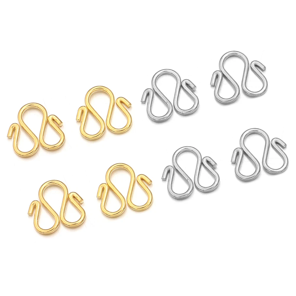 10/20 قطعة الفولاذ المقاوم للصدأ ث شكل نهاية المشابك السنانير قلادة سوار المشابك موصلات DIY بها بنفسك مستلزمات صناعة المجوهرات بالجملة #5