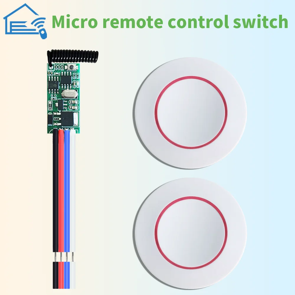 433mhz Wireless Remote Control Universal Switch Mini Relay Receiver DC 3.6V 5V 9V 12V 24V Micro Receiver Transmitter Use for Led