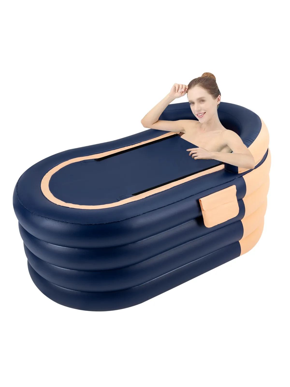 Groot opblaasbaar zwembad, capaciteit van 220 lbs, ergonomische rugleuning, PVC, draadloze oplaadbare pomp, opvouwbaar - afbeelding 2