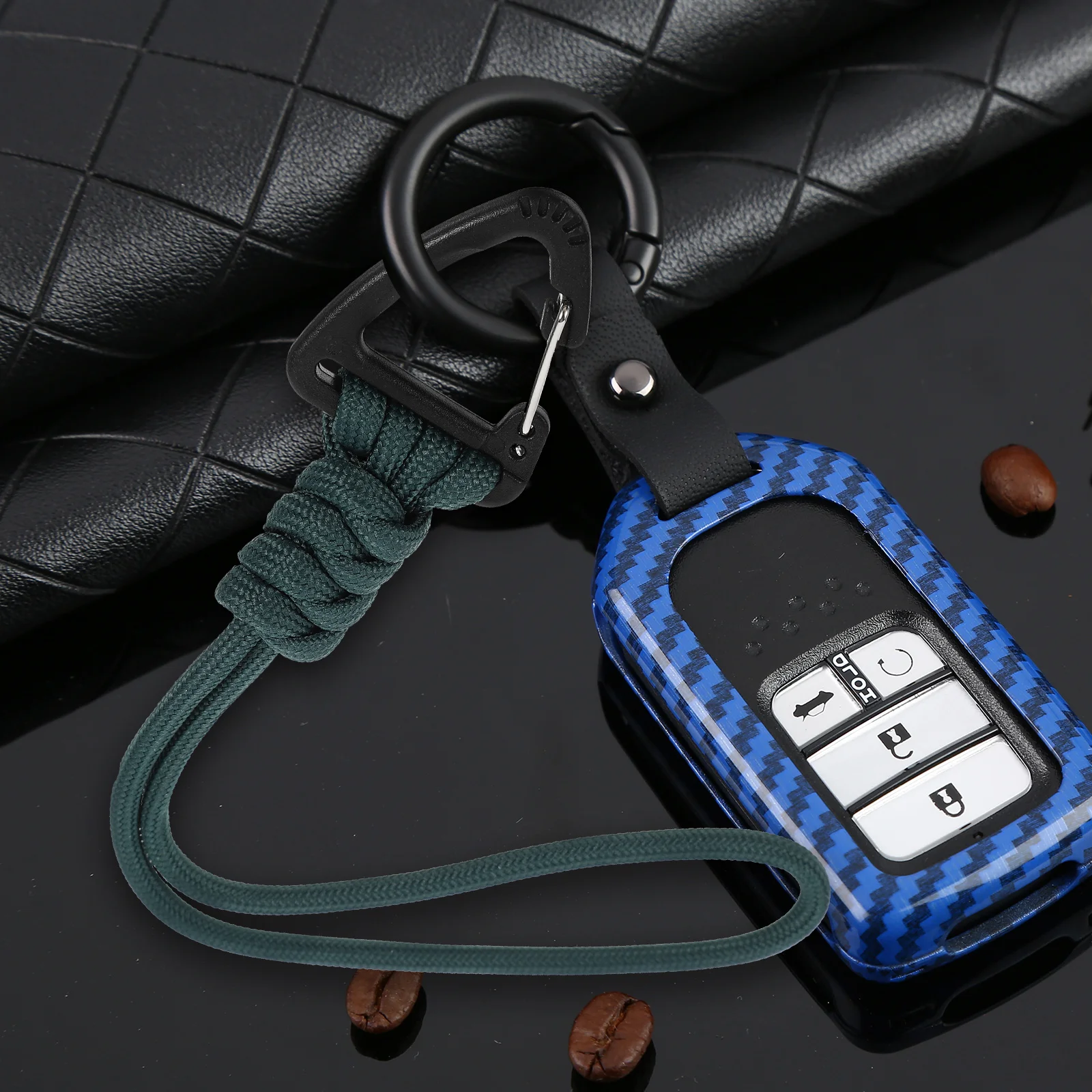 

2Pcs Sturdy Polyester Lanyard Heavy Duty Carabiner Strap Thickened Key Holder for Outdoor Camping Tools Camping Strap Hook