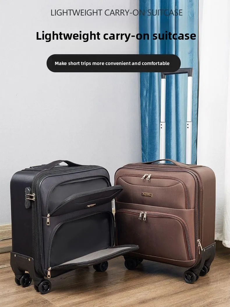 Maleta de mano de tela de buey de 8 pulgadas, caja de contraseña de negocios de gran capacidad para viajes, duradera, con ruedas de cuatro vías