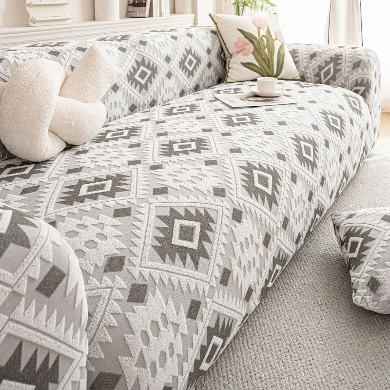 Elastic Jacquard Fabric Sofa Cover Stretch Couch Cover Sectional L Shape Sofa Slipcover Corner Case for Living Room 1/2/3/4 Seat