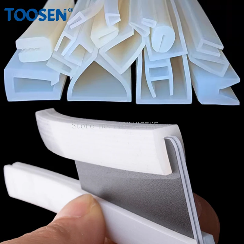 Transparent Silicone U-Shaped Sealing Strip for Window Car Door Shower Frameless Glass Edge Weatherproof Protection