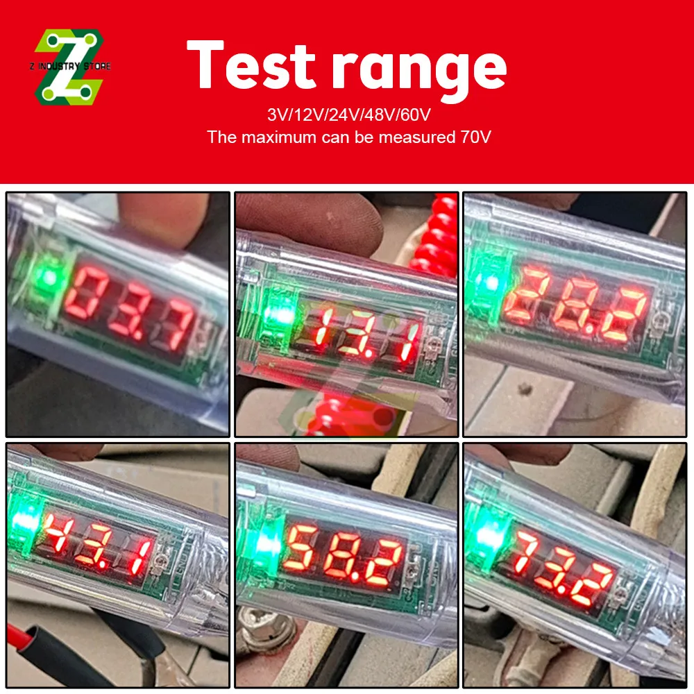 3-36V DC Car Truck Tester del circuito di tensione Test per auto penna a sonda lunga lampadina Test per auto strumenti per penna di polarità