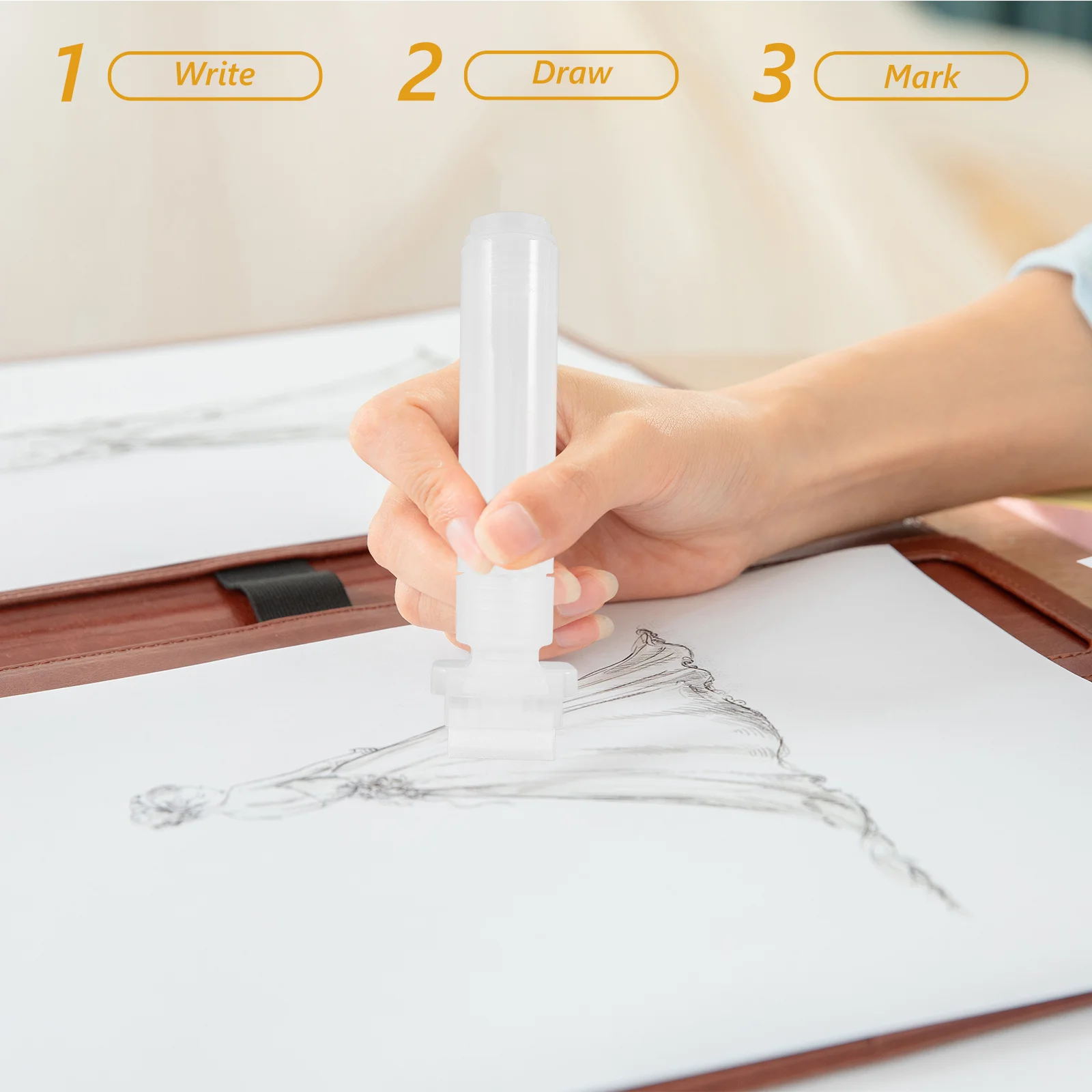 

Empty Refillable Acrylic Paint Pen White Flat Head Marker for Rock Painting Wood Ceramic Metallic Graffiti Drawing 30mm