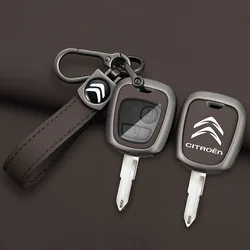 Zinc Alloy Leather Car Flip Remote Key Case Cover For Citroen C1 C2 C4 C5 C3 C4L C8 Berlingo Xsara Picasso C-ELYSEE JUMPY NEMO