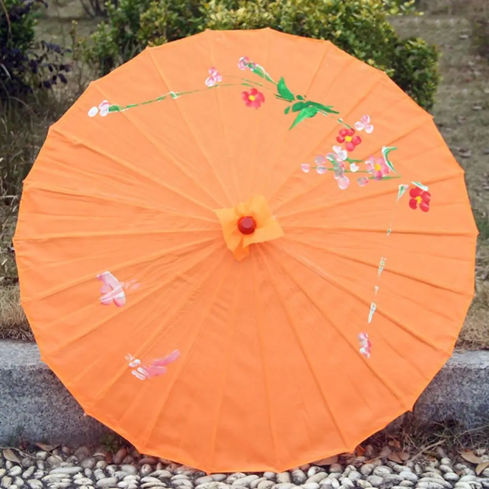 Folding Umbrellas 1pcs Chinese Art Umbrella Frame Silk Parasol For Wedding Birthday Party Bride Bridemaid Hand-painted Flower