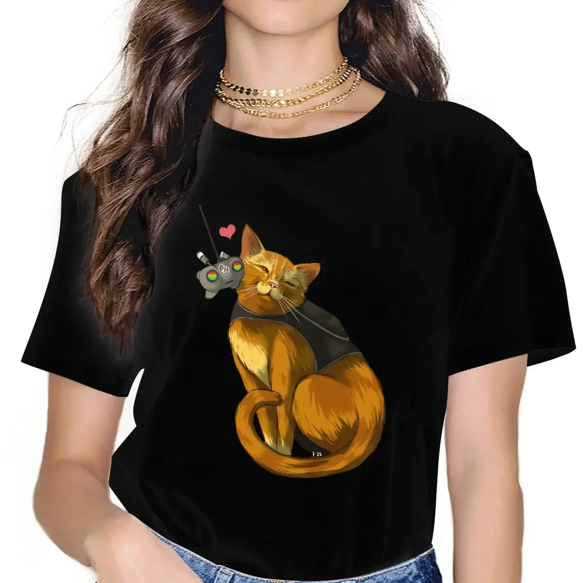 

Женская футболка Harajuku из полиэстера с круглым вырезом