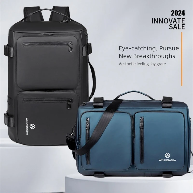 

Мужской трансформируемый деловой рюкзак большой вместимости, водонепроницаемая сумка для ноутбука с наплечными ремнями, органайзер с множеством карманов для путешествий