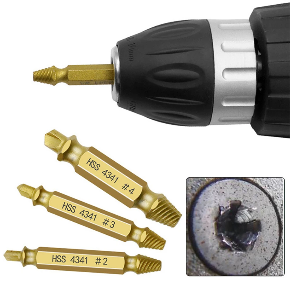 6Pcs Damaged Screw Extractor Practical Drill Bit Broken Speed Out Bolt Stud Remover Tool High Strength Accessories
