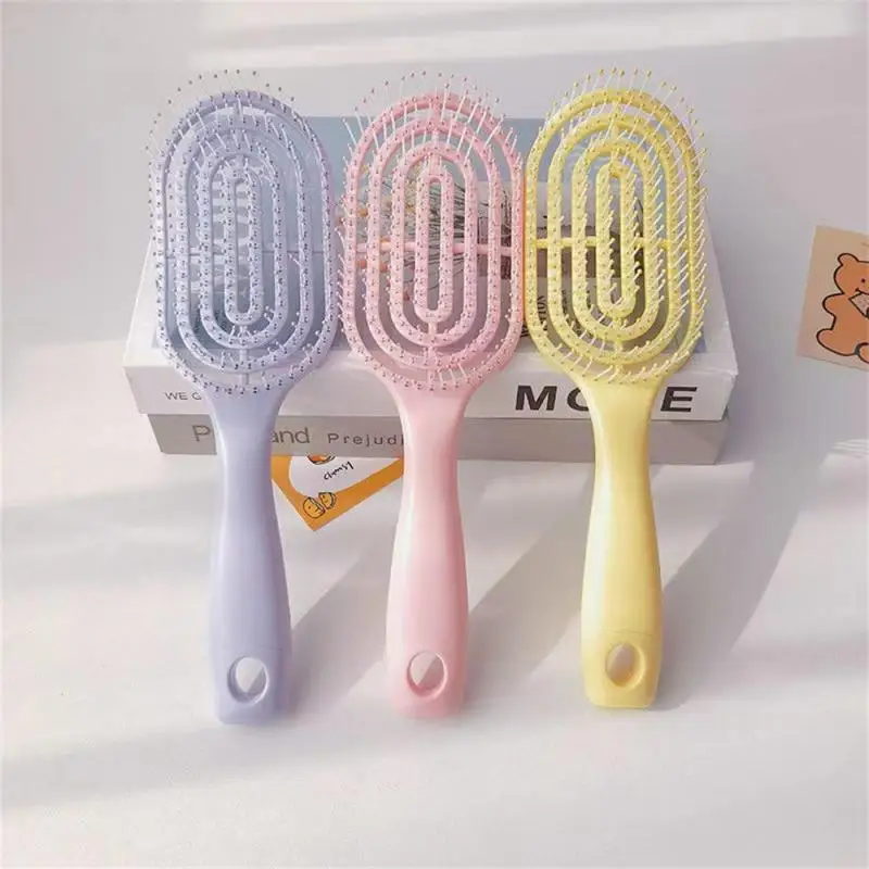 1~10PCS Elliptical hollowing out Hair Scalp Massage Comb Hairbrush Wet Curly Detangle Hair Brush for Salon Hairdressing Styling