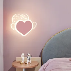 Wall-mounted Boy or Girls Children's room Wall Lamp 3 Color Bedroom Nightstand Lamps Bedside Table Lamp Led Wall Sconce Light